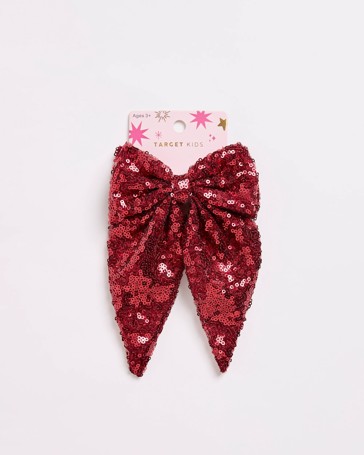 Sequin Christmas Bow Clip
