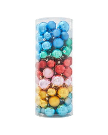 Anko 100 Pack Brights Baubles