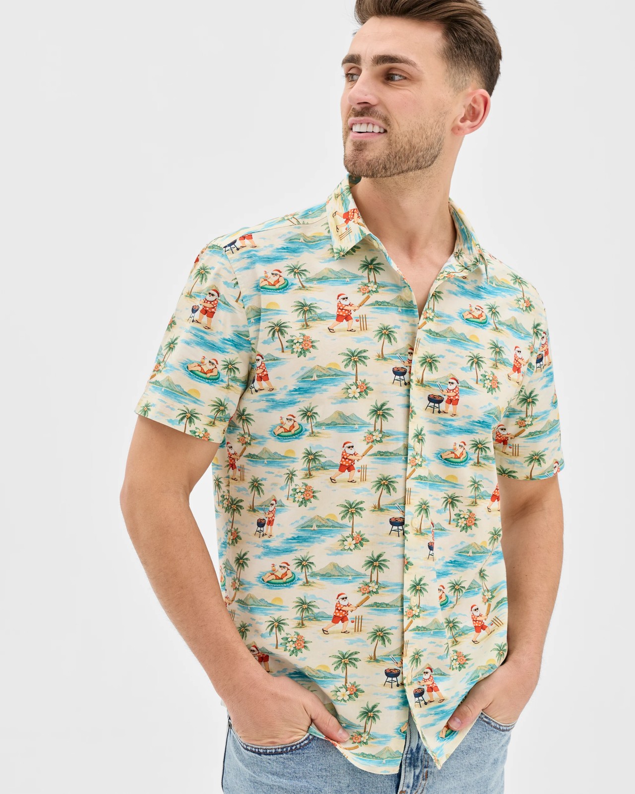 Australian Cotton Blend Christmas Print Shirt 2 of 5