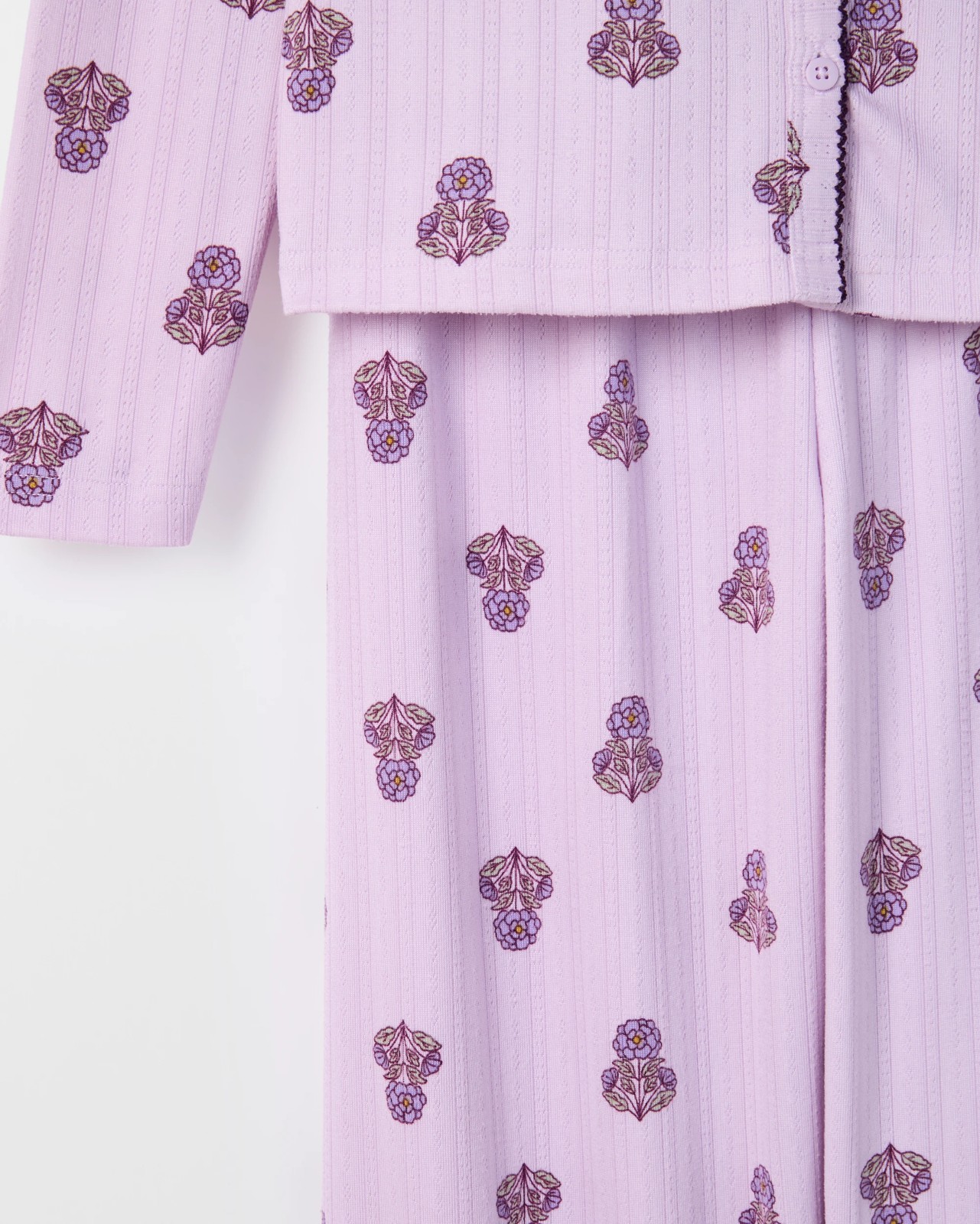 Older Girls Cosy Pointelle Cardi Knit Pyjama Set 3 of 3