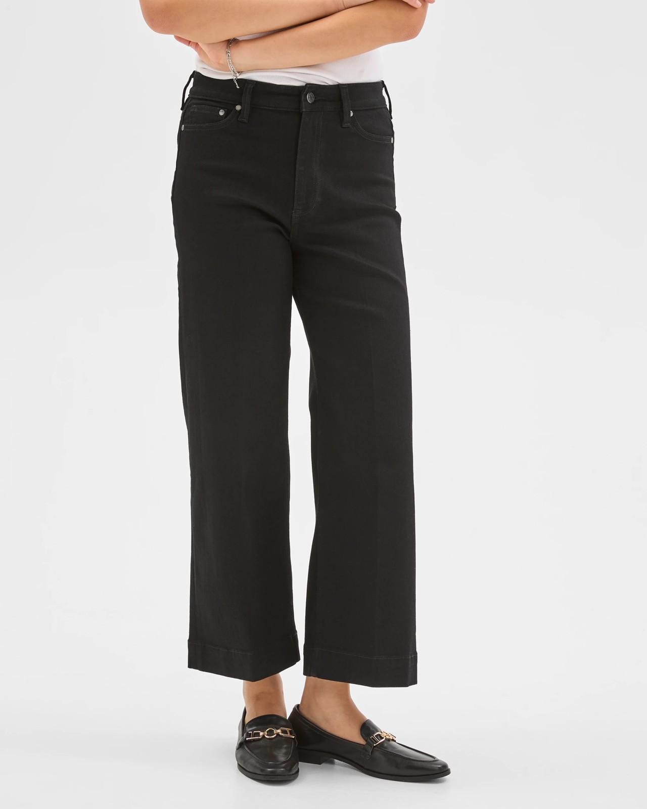 Kelsey Crop Length Wide Leg Denim Jeans 4 of 5