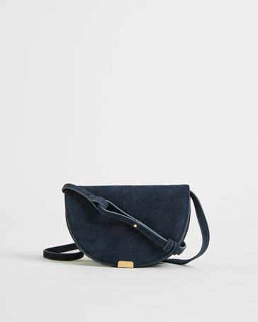 Premium Suede Leather Mini Crossbody Saddle Bag