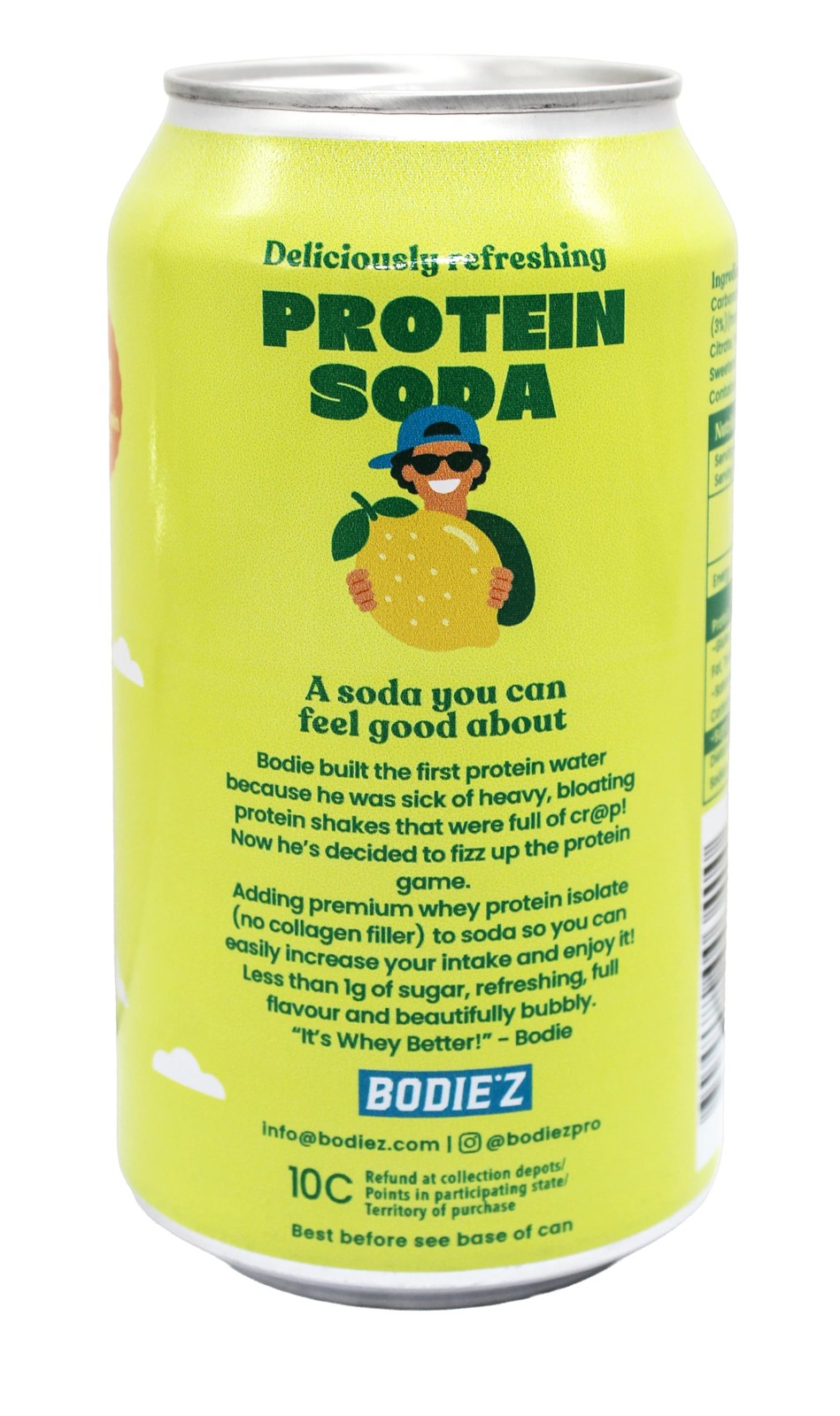 Bodiez Protein Soda Lemon Squash Flavour Drink 375ml 3 of 4