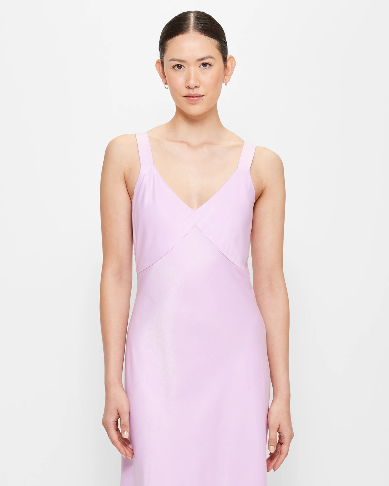 Satin V-Neck Slip Dress - Preview