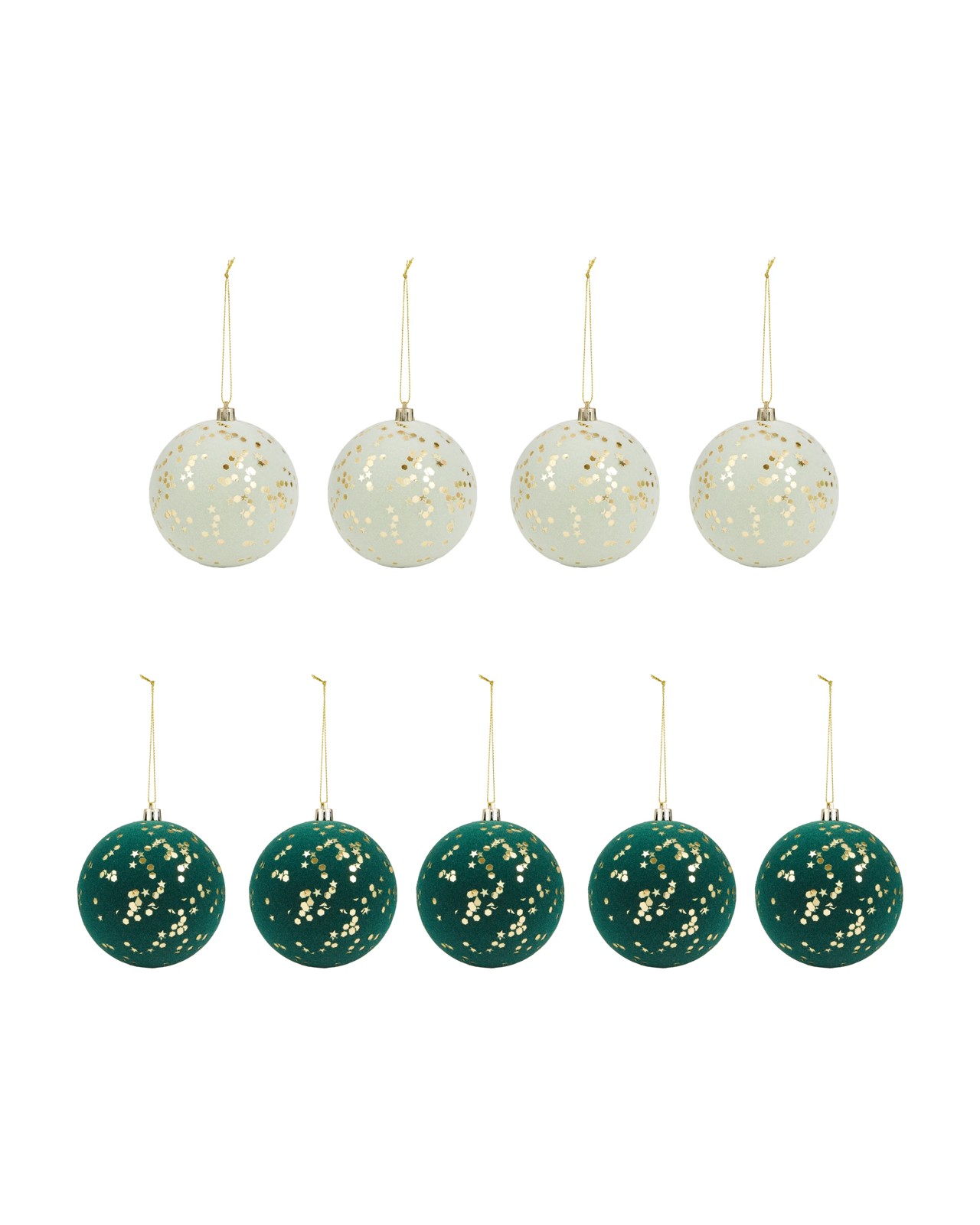Anko 9 Pack 10cm Natural Flocked Baubles 2 of 5