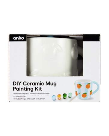 Anko DIY Ceramic Mug Painting Kit - Orange