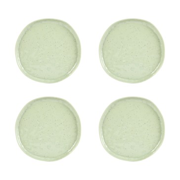 4 Pack Green Glazed Look Side Plates - Anko