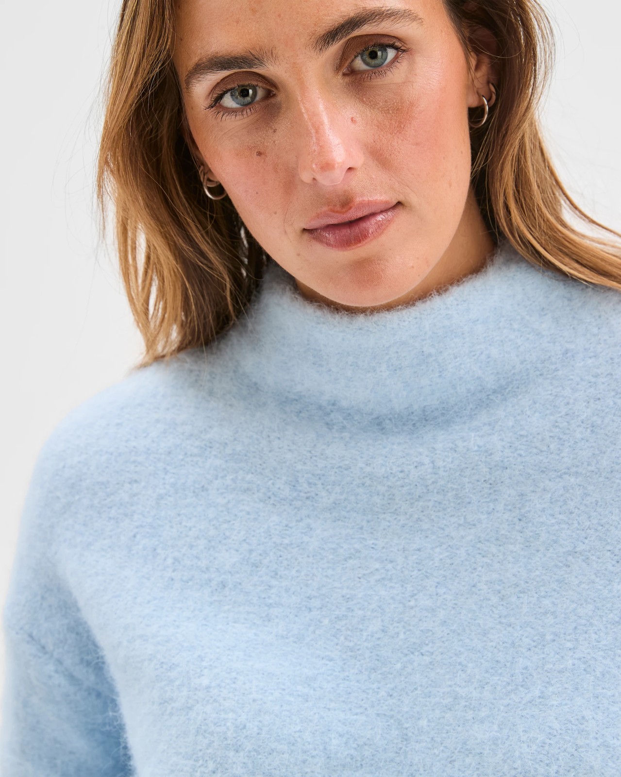Preview Plush Mock Neck Jumper - Blue Mist 5 of 6