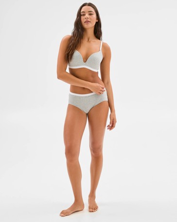Australian Cotton Pointelle Wirefree Pushup Bra - Lily Loves