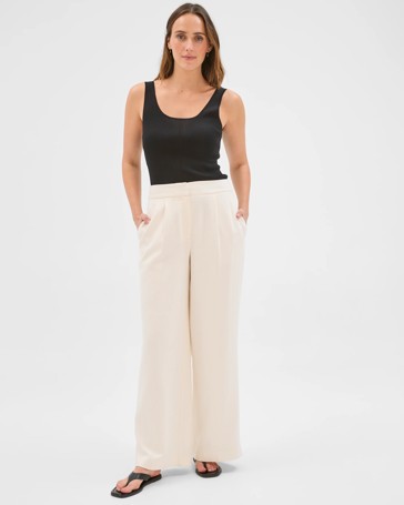 Preview Slim Fit Crepe Knit Detail Tank Top