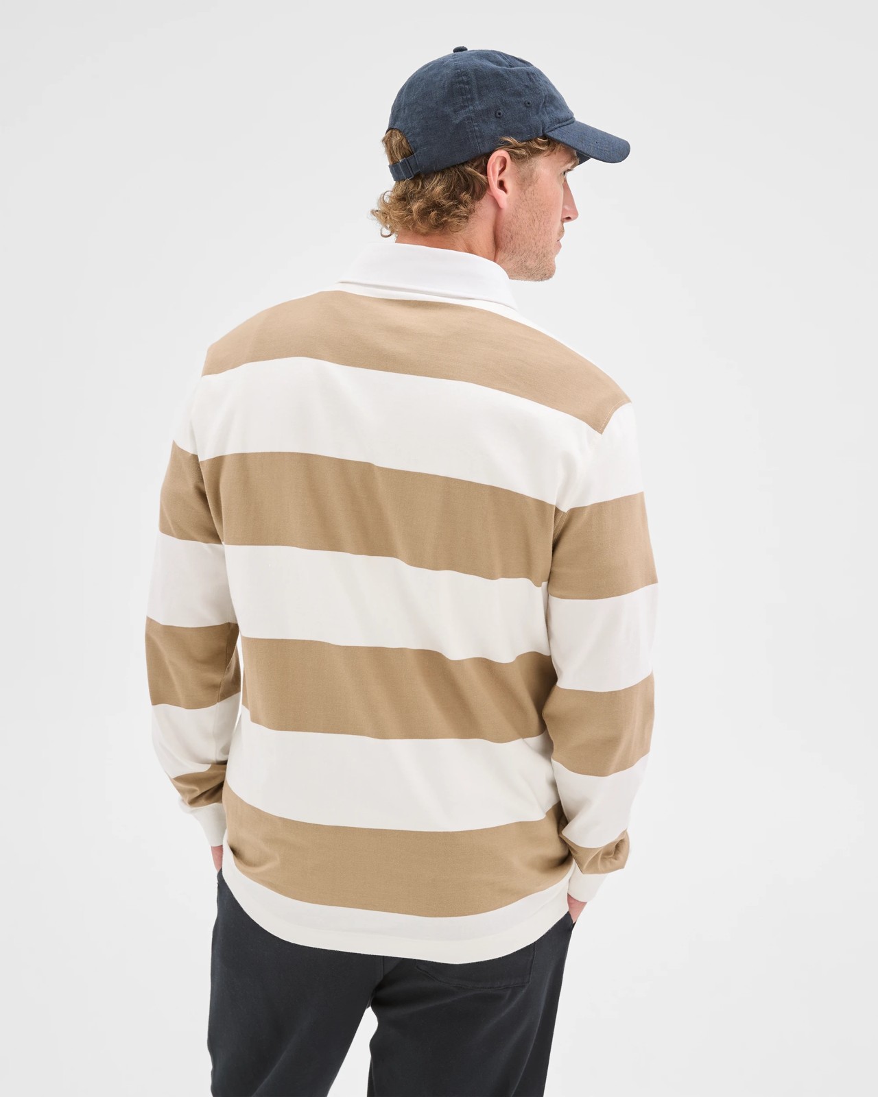 Australian Cotton Long Sleeve Rugby Stripe Polo Top 5 of 6