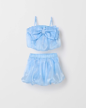 Bow Top and Skirt Set