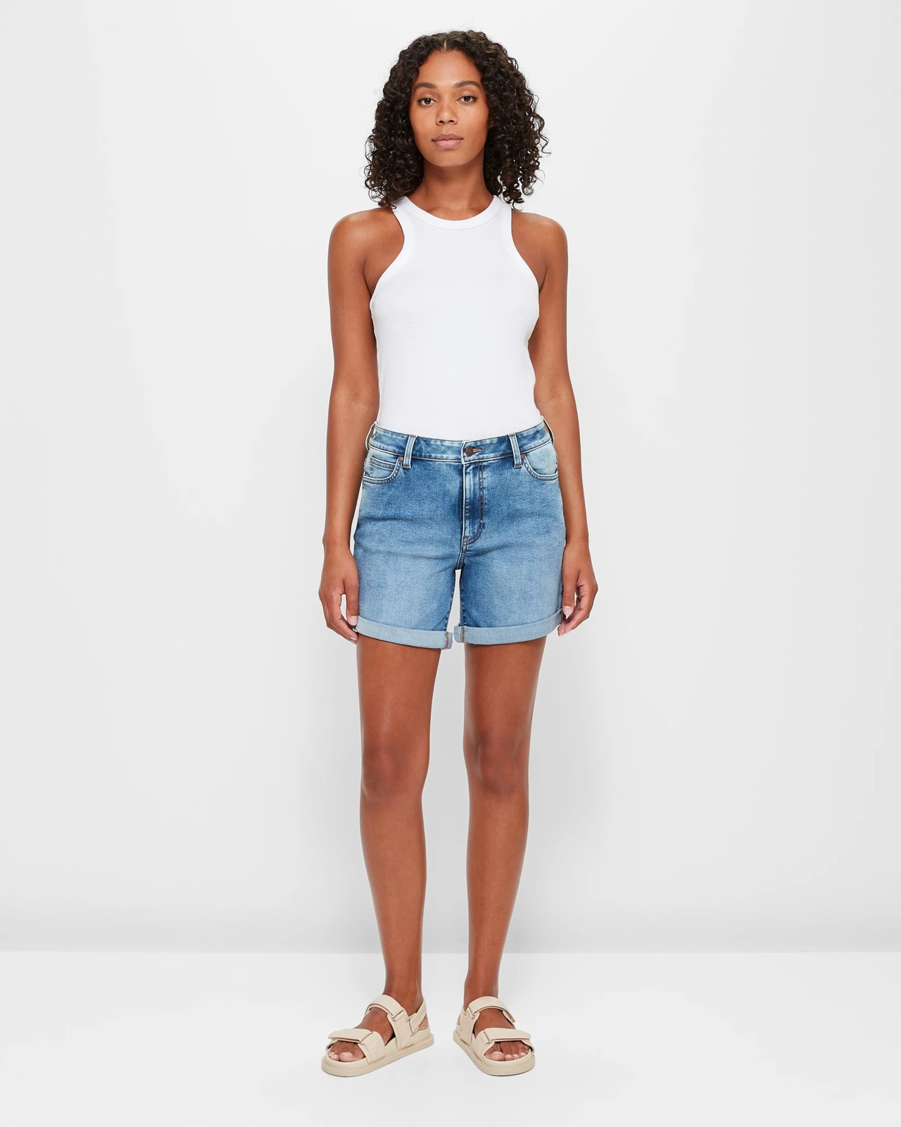 Classic Roll Cuff Denim Shorts | Target Australia