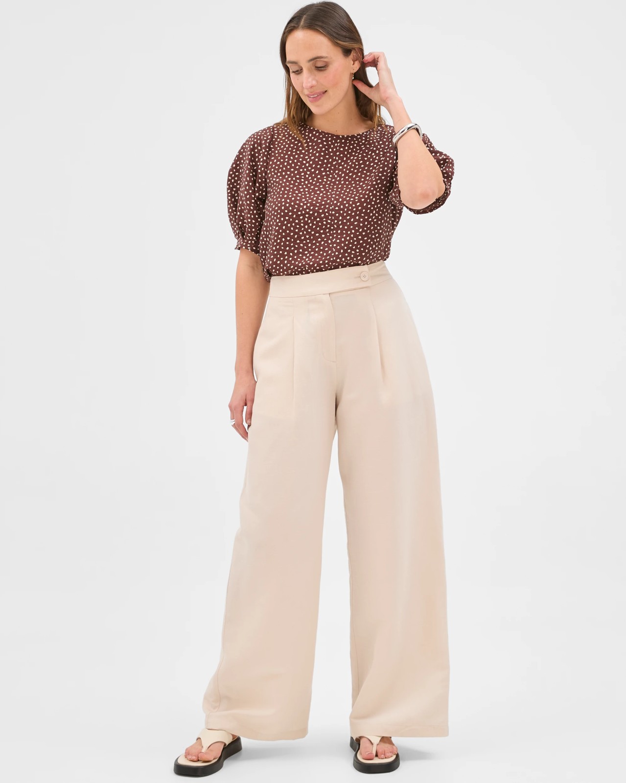 Preview Harper Tailored Ultra Wide Leg Pants - Pumice X Dye 2 of 5