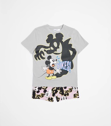 Unisex Kids Family Matching Disney Mickey Mouse Glow In The Dark Halloween Cotton Pyjama Set