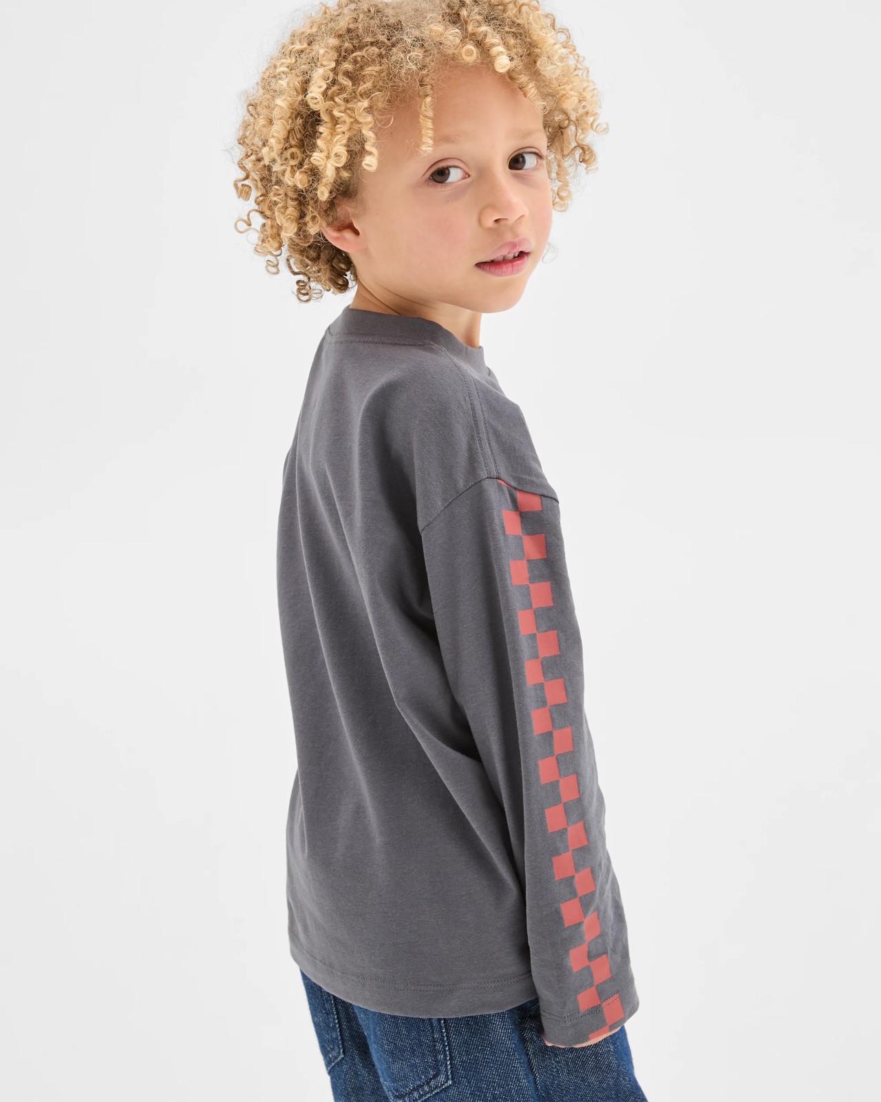 Australian Cotton Long Sleeve T-Shirt - Charcoal 5 of 5