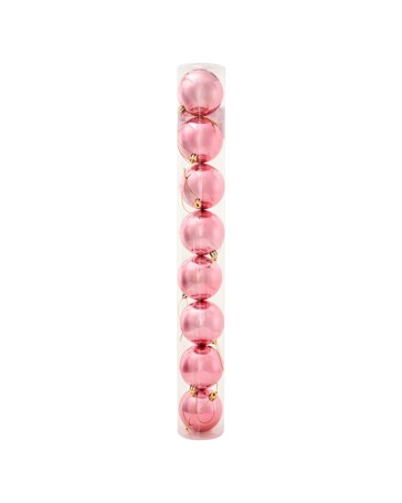 Anko 8 Pack 8cm Pink Baubles