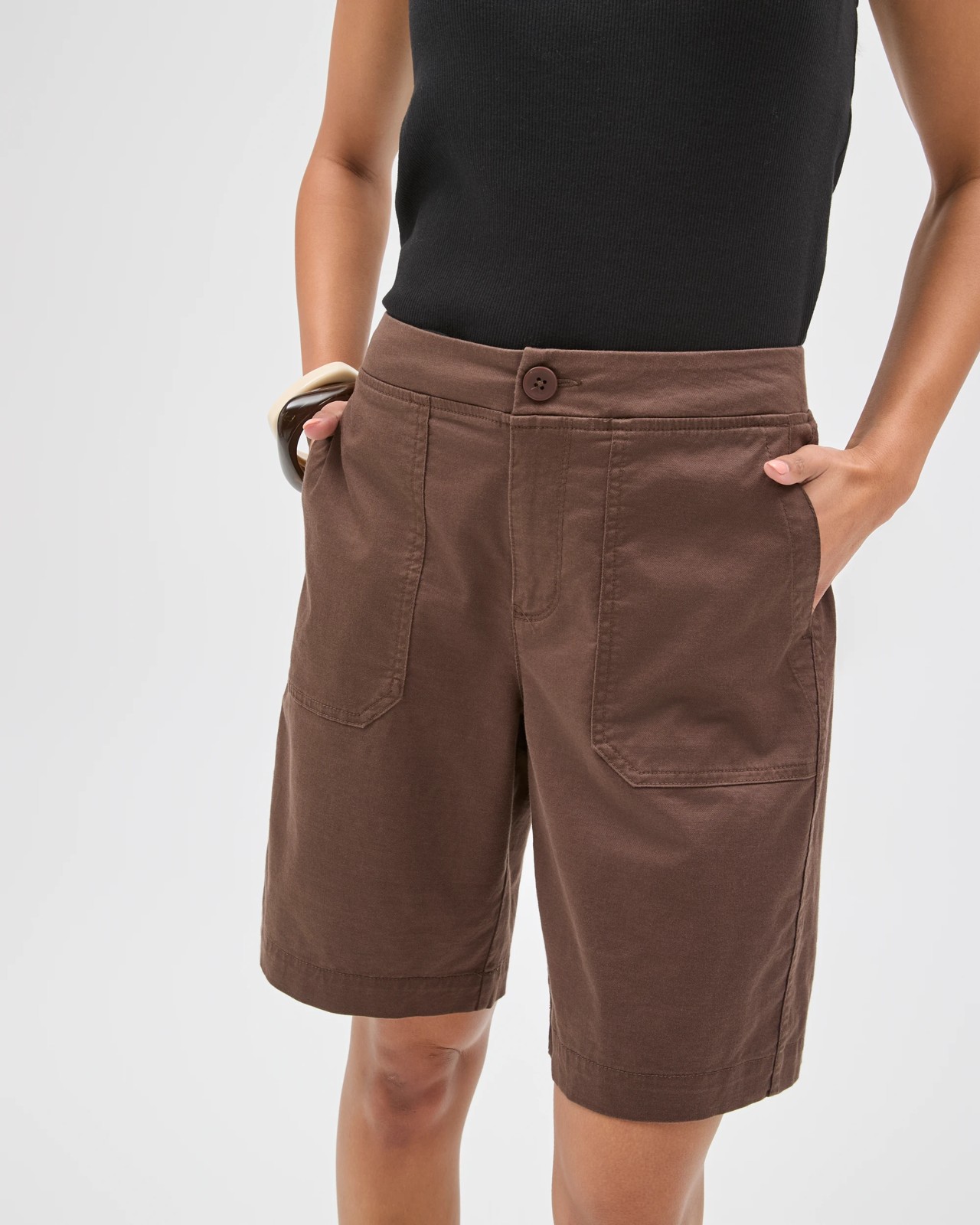Rib Waist Shorts - Coffee Bean 5 of 6