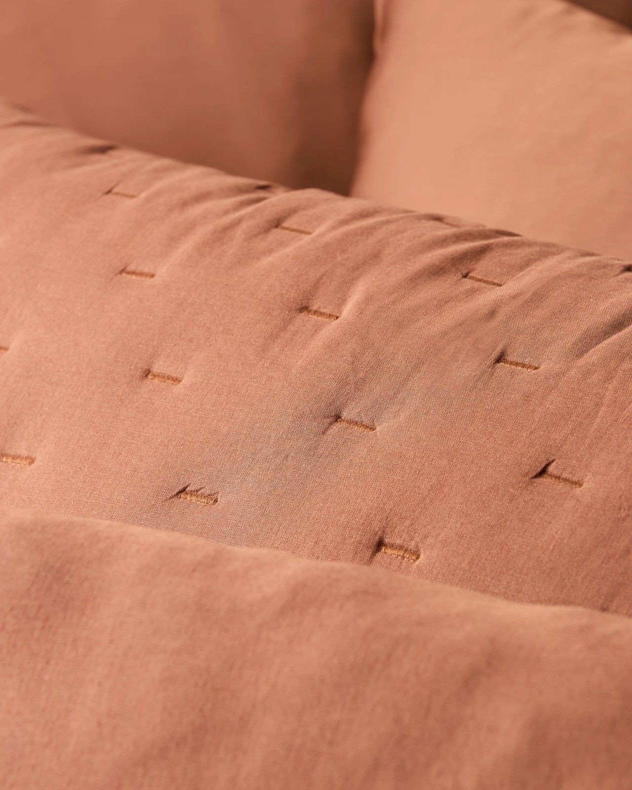 Laynie Linen/Cotton Coverlet Set - Rust  4 of 4