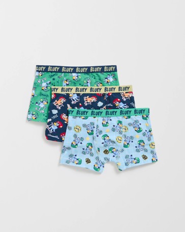 Licensed Bluey Australian Cotton 3 Pack Younger Boys Trunks