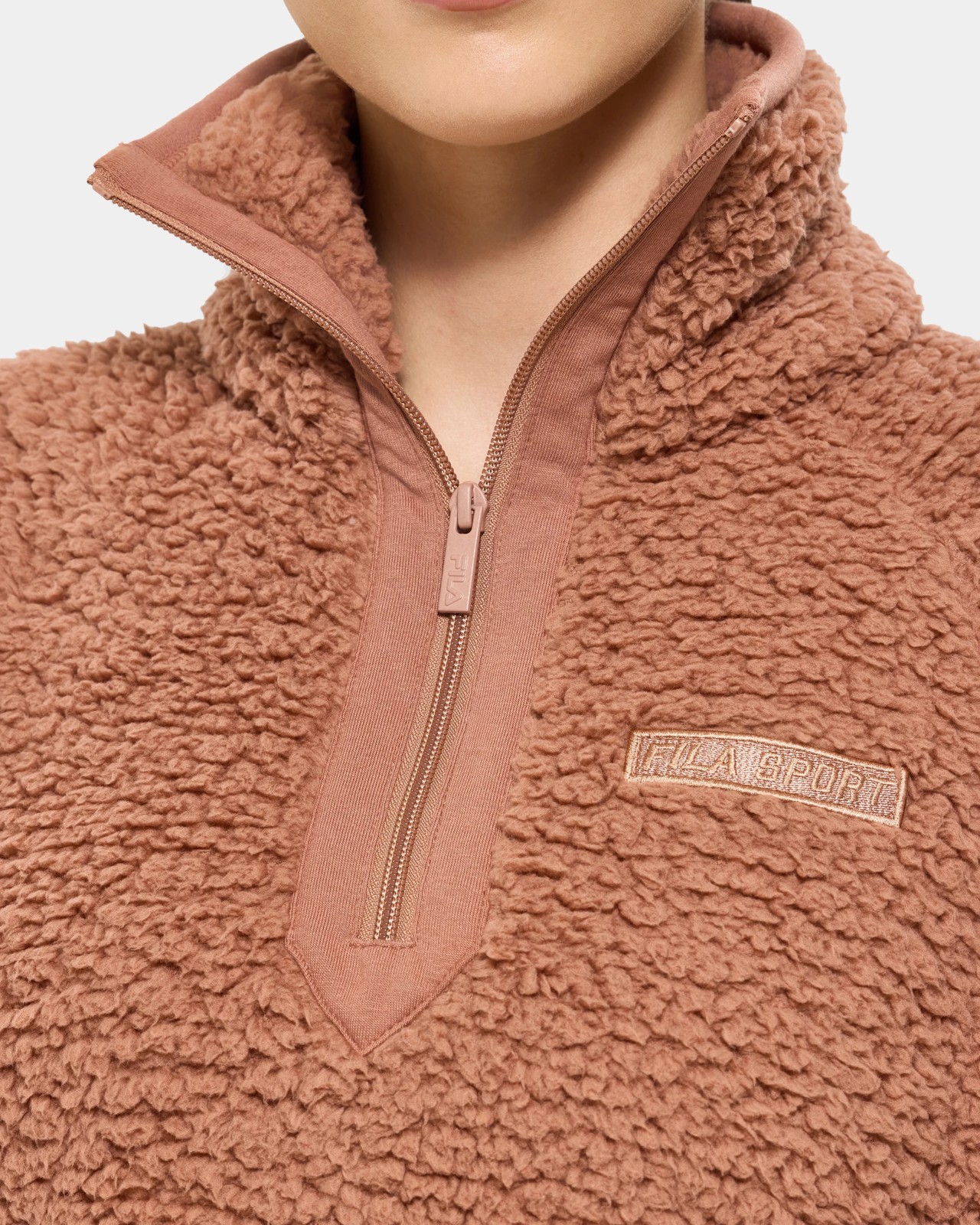 Fila Hallie Quarter Zip Teddy Fleece Top - Sheer 6 of 6