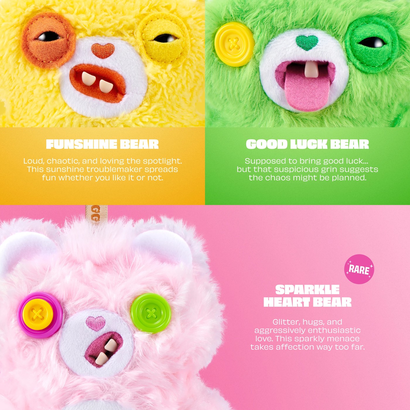 Fuggler Care Bear Keyring 5-inch - Assorted 5 of 6
