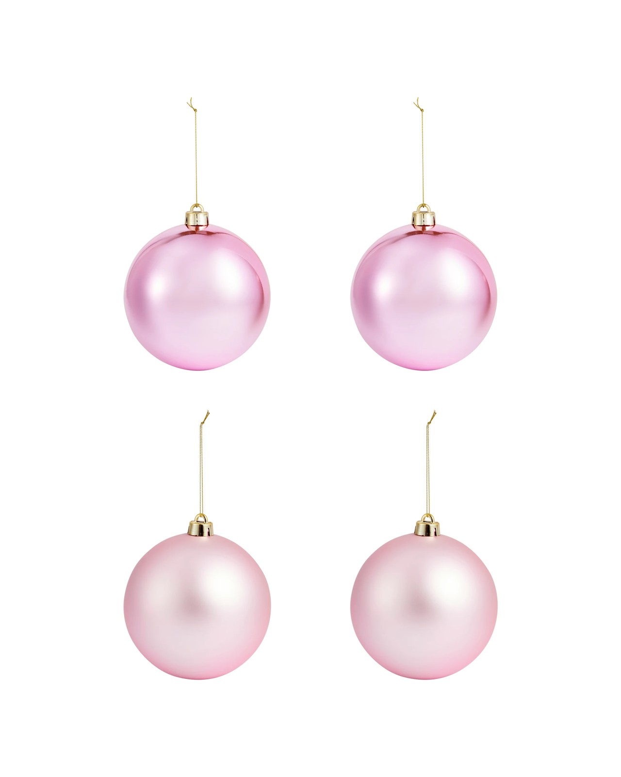 Anko 4 Pack 15cm Pink Baubles 2 of 6