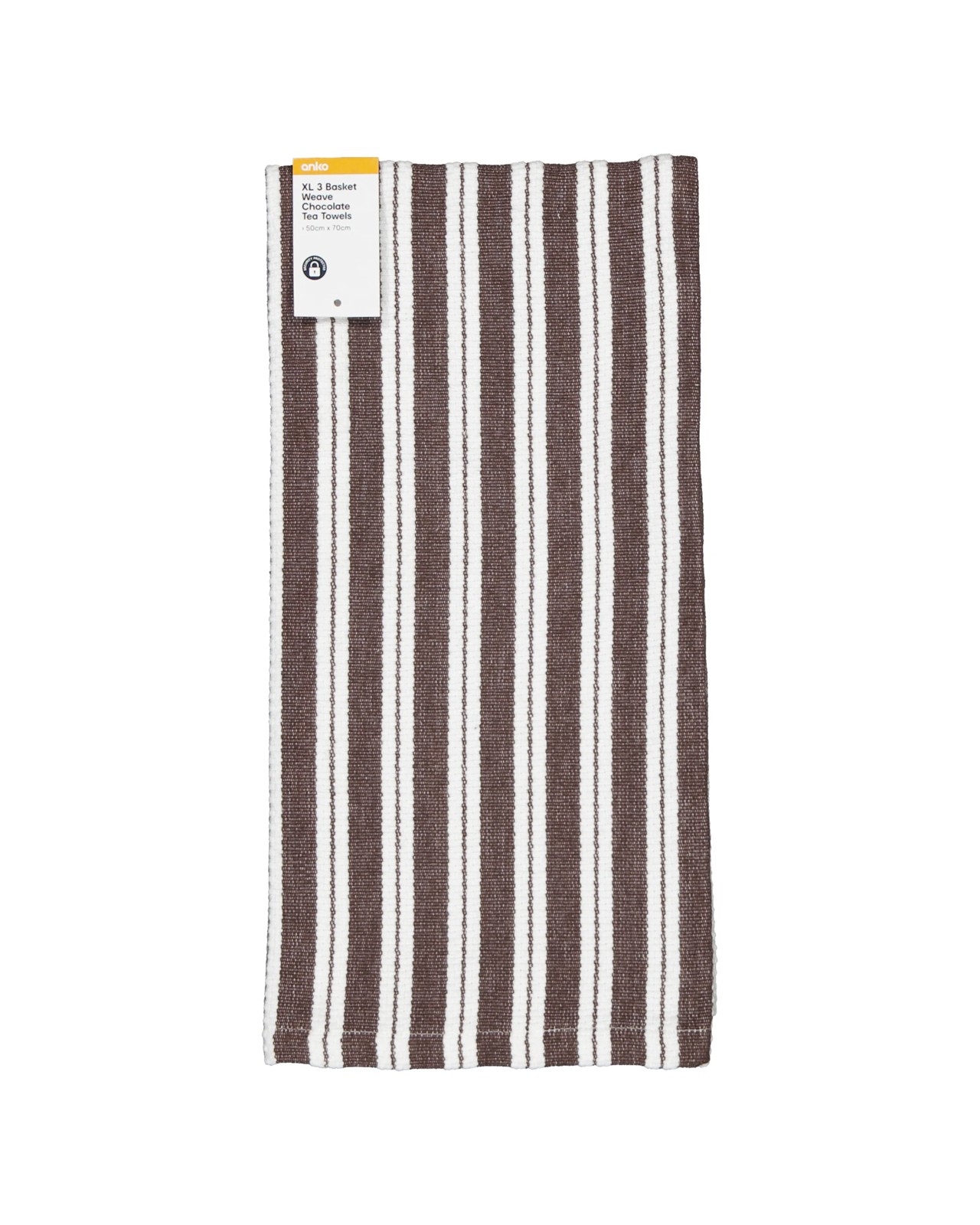 Anko 3 Pack Chocolate Basket Weave Extra Large Tea Towels 4 of 4