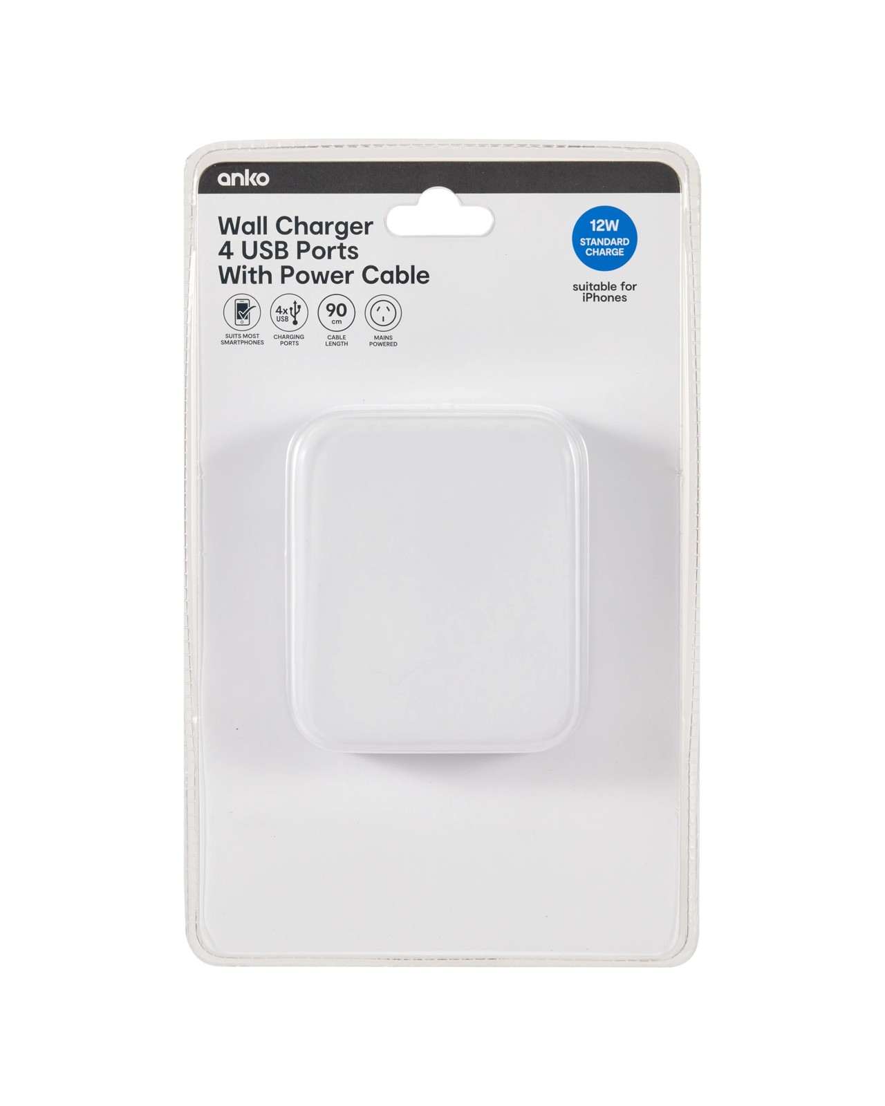 USB 4 Port Desktop Charger - Anko 5 of 6