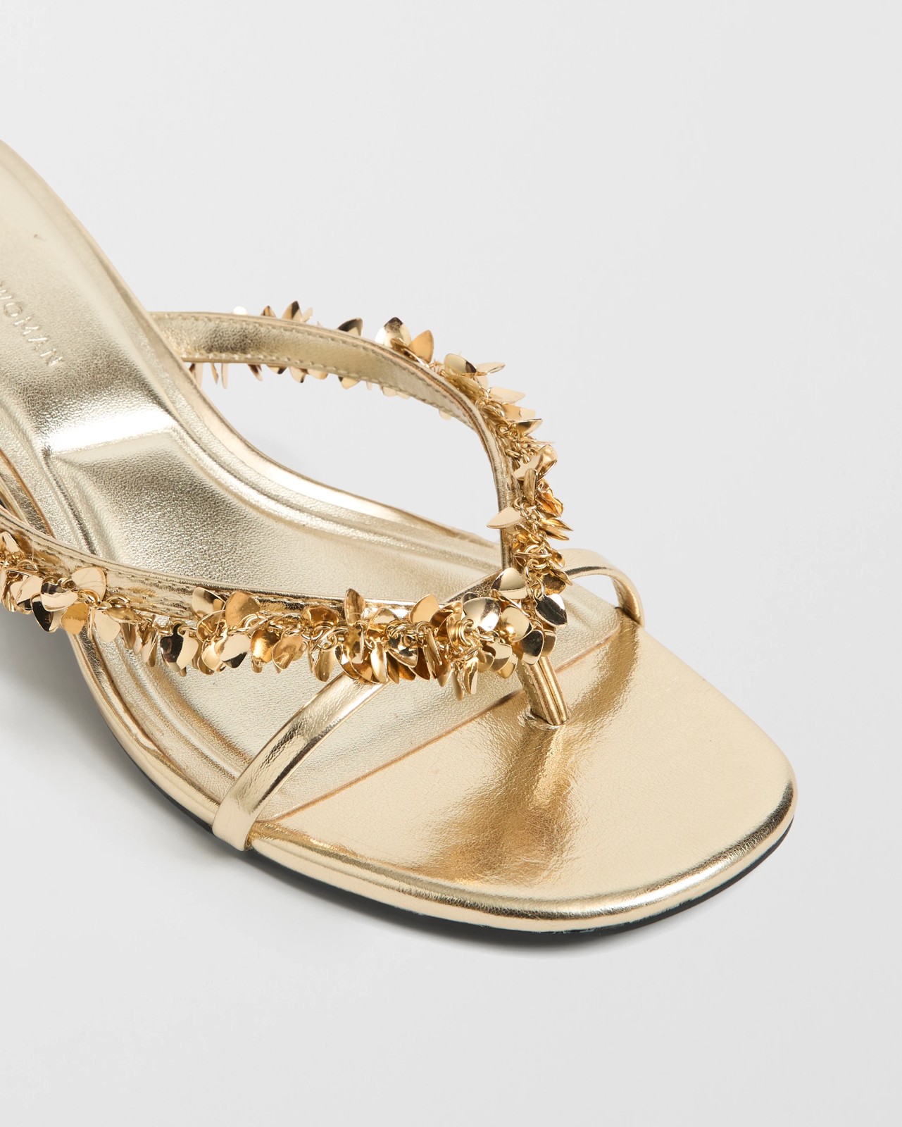 Penny Metal Tassel Trim Thong Low Heels - Gold 3 of 3