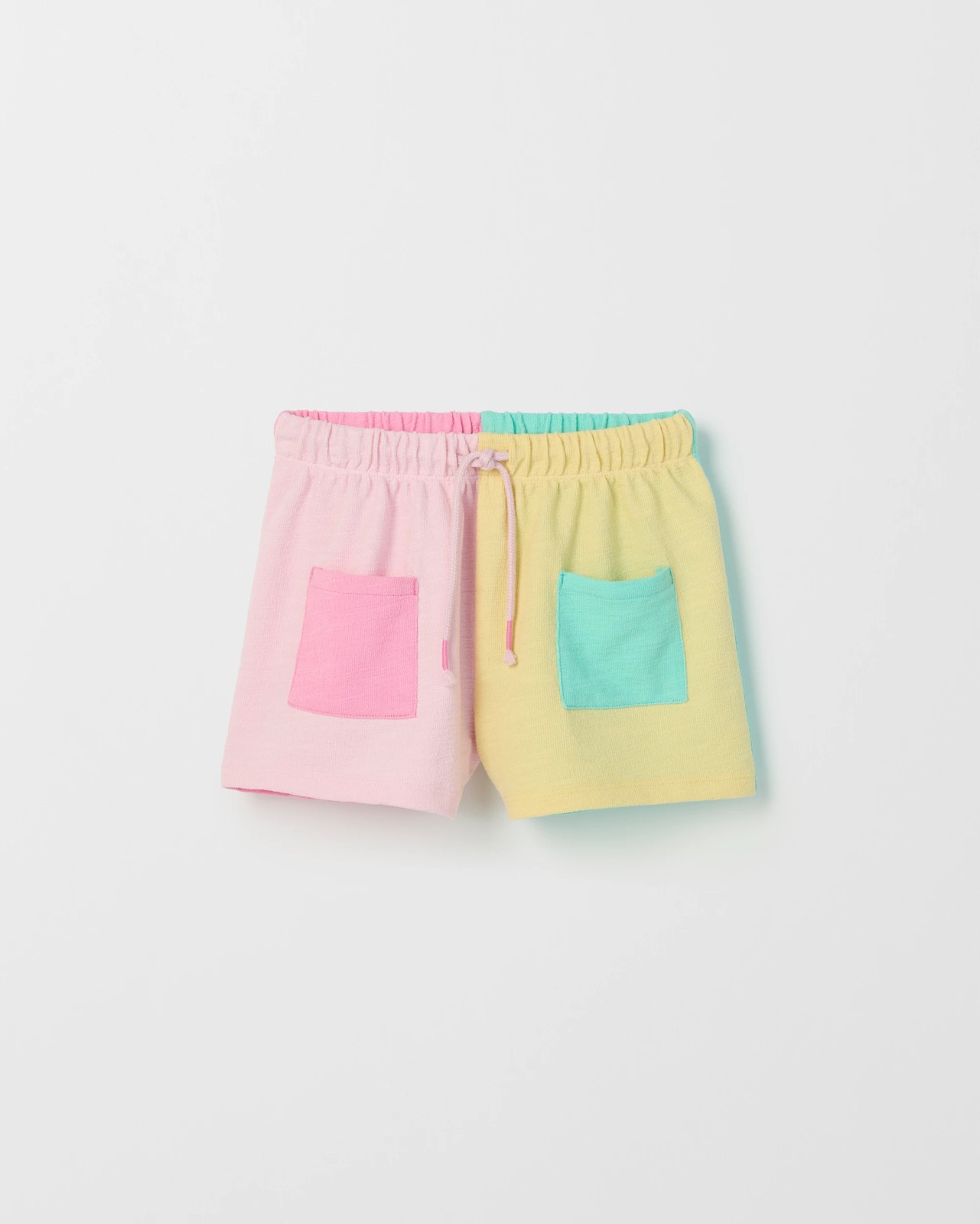 Australian Cotton Blend Fashion Knit Shorts - Multi Colourblock 5 of 6