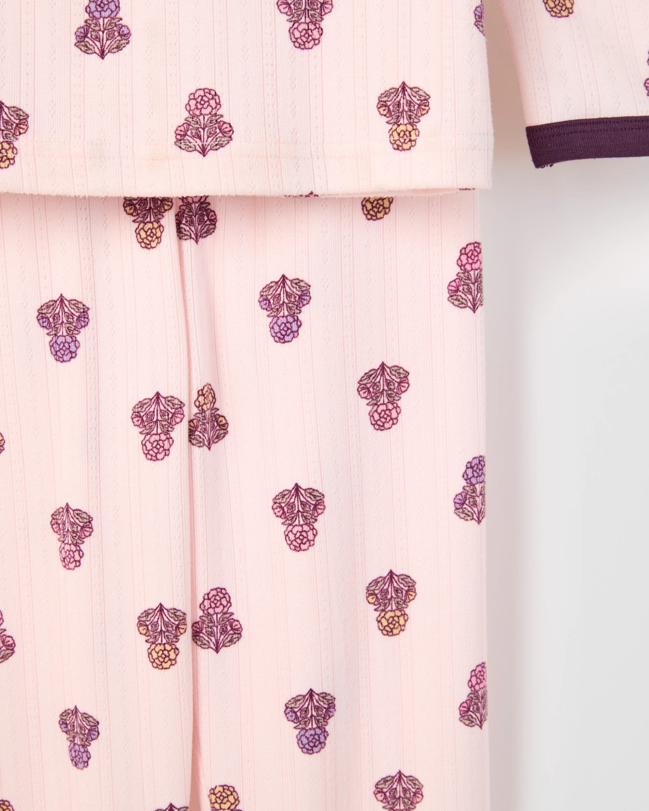 Younger Girls Pointelle Knit Pyjama Set 3 of 3