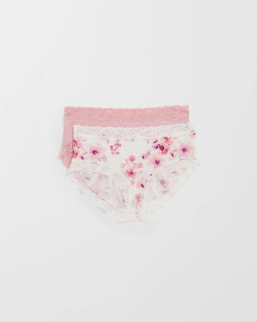 2 Pack Lace Midi Briefs