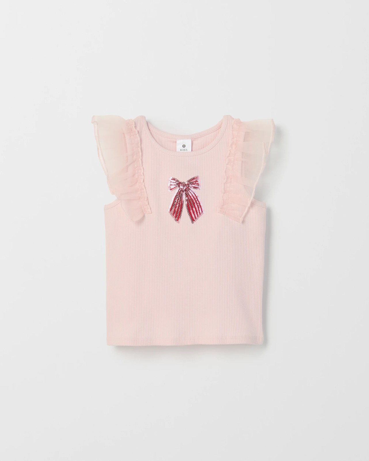 Australian Cotton Tulle Fashion Christmas Ruffle Tank Top - Pink Bow 5 of 6