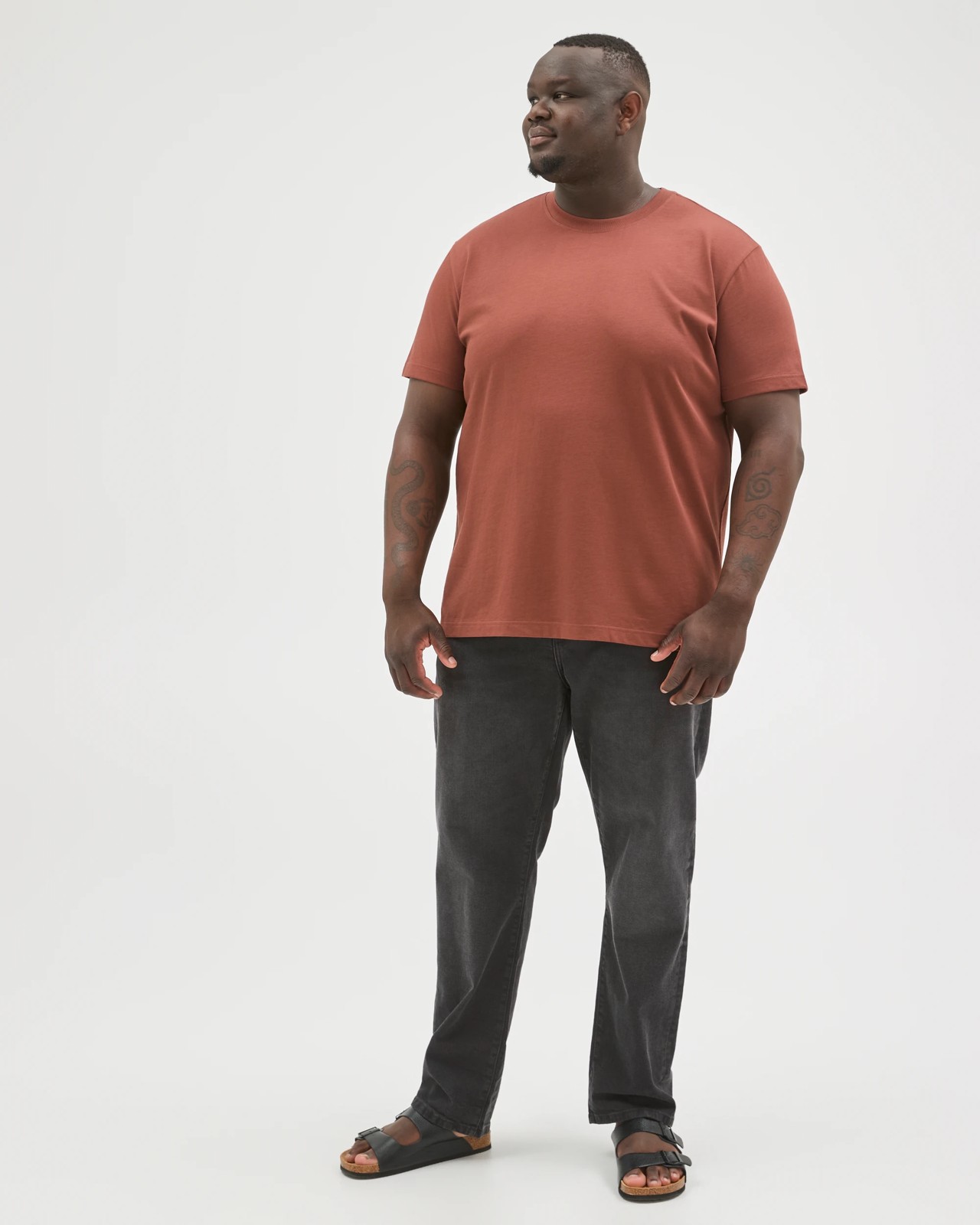 Plus Size Australian Cotton Heavyweight Relaxed T-Shirt - Rust  2 of 6