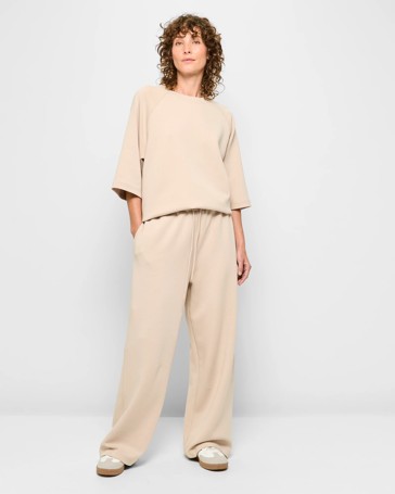 Australian Cotton Blend Wide Leg Interlock Pants