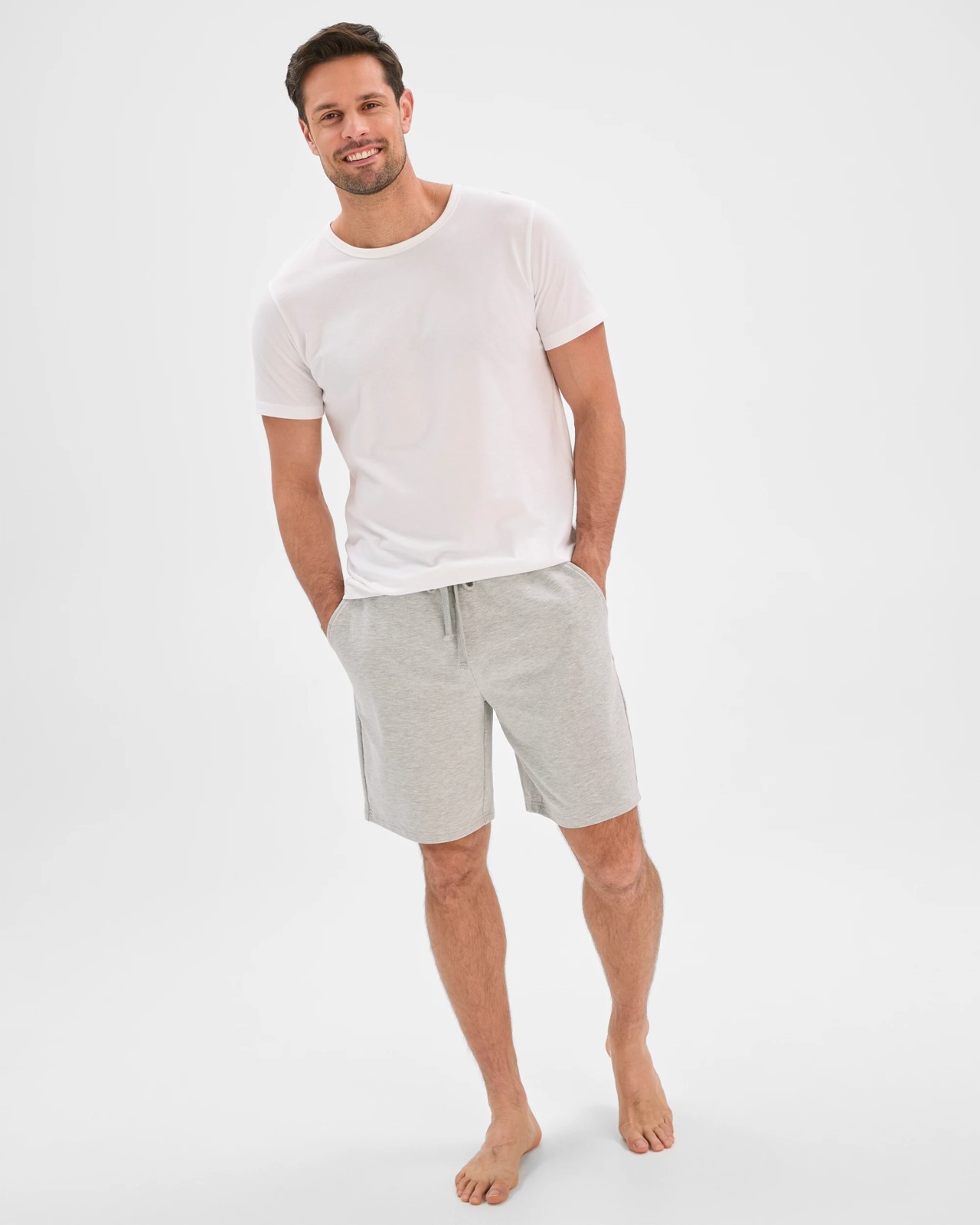 Maxx Lightweight Terry Sleep Shorts - Grey Marle 3 of 5