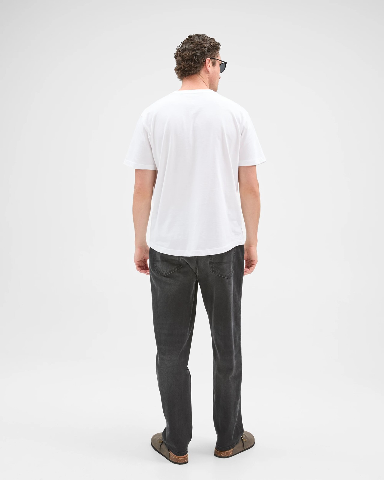 Australian Cotton Curved Hem T-Shirt - White 6 of 6