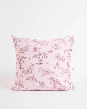 Holly Toile Australian Cotton European Pillowcase - Pink