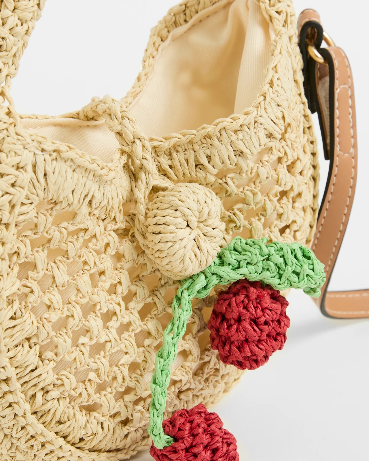 Paper Straw Half Moon Crossbody Bag 2 of 2