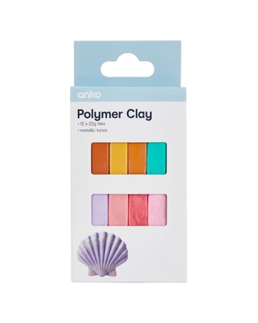 Anko 12 Pack Polymer Clay - Metallic Tones