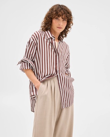 Long Sleeve Textured Stripe Shirt - Preview