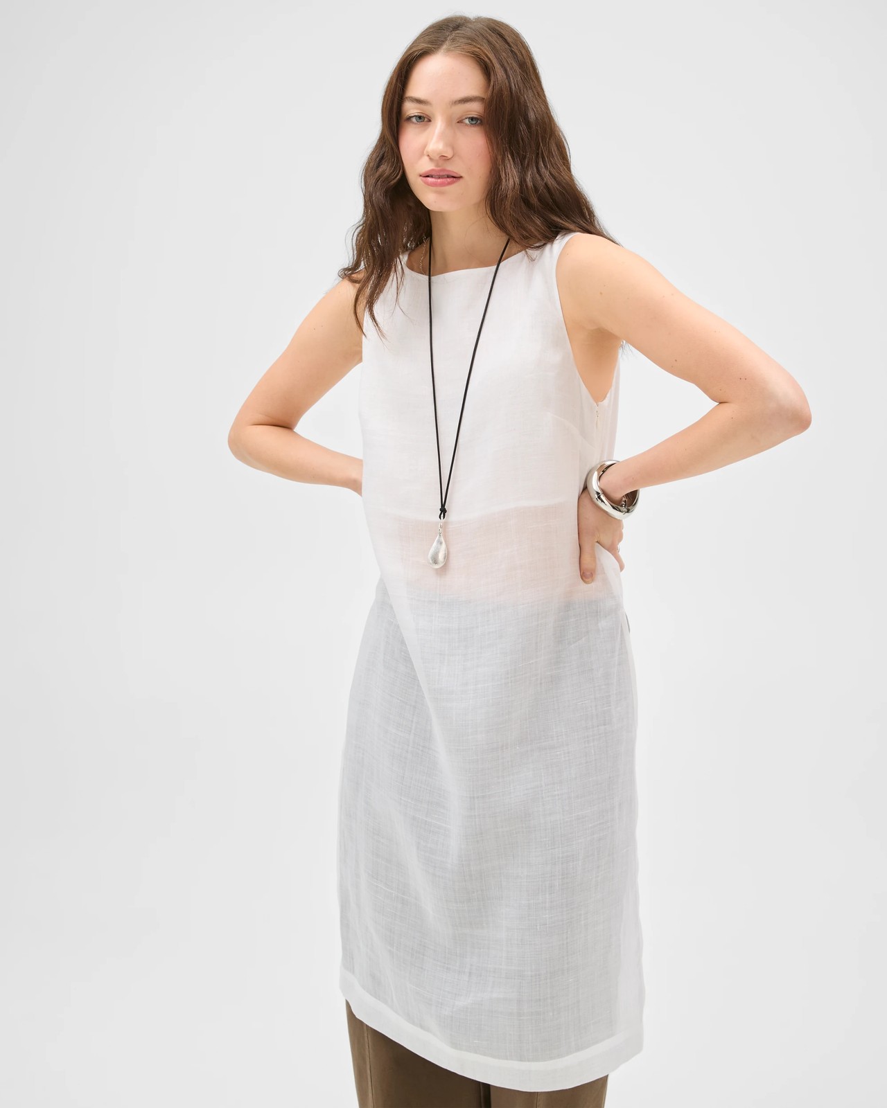 Lily Loves Sheer Tunic Top - Pale Oat 3 of 6
