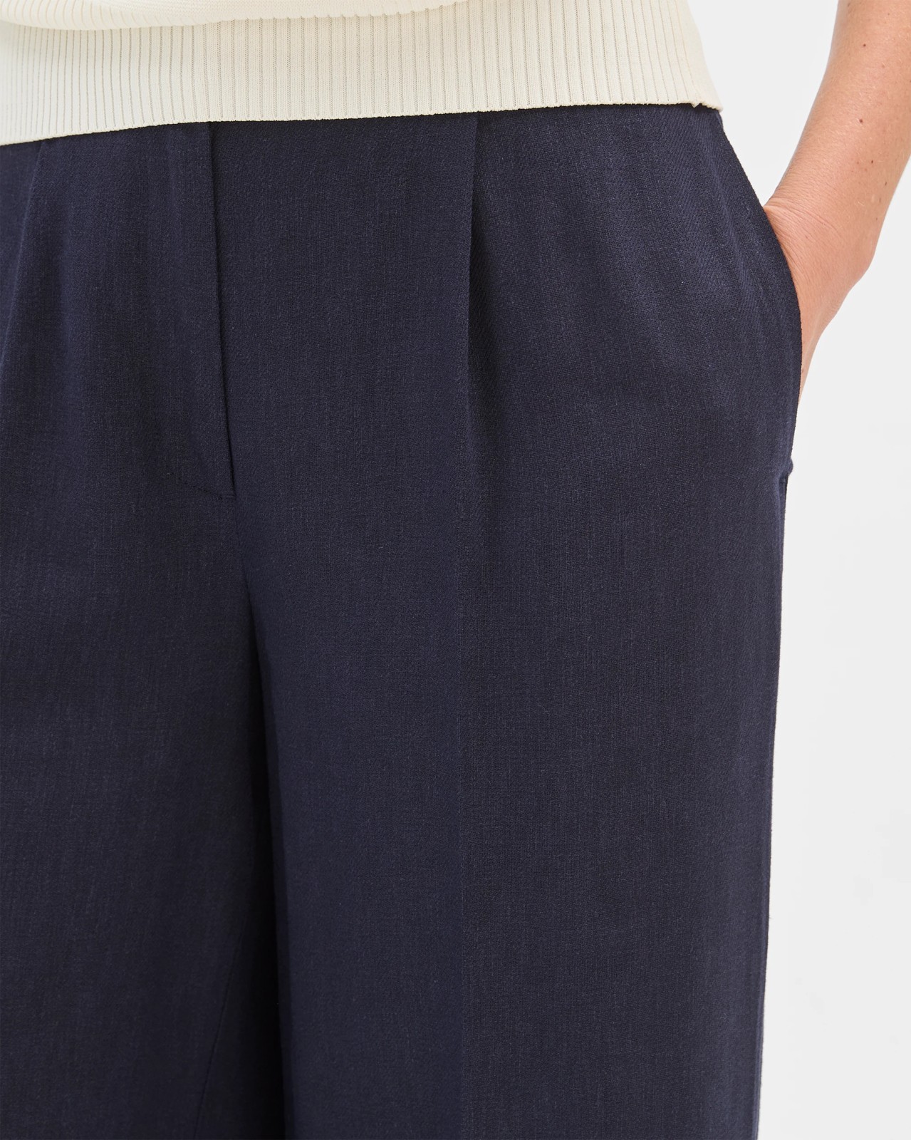 Preview Tailored Wide Leg Pants - Ink Navy 5 of 5