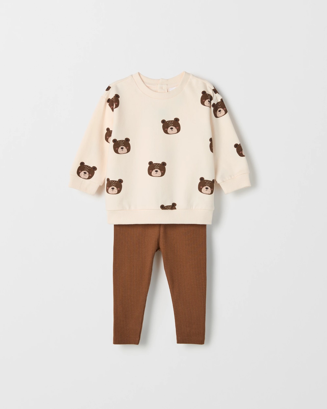 Baby Organic Cotton Fleece Top and Rib Leggings Set 3 of 5