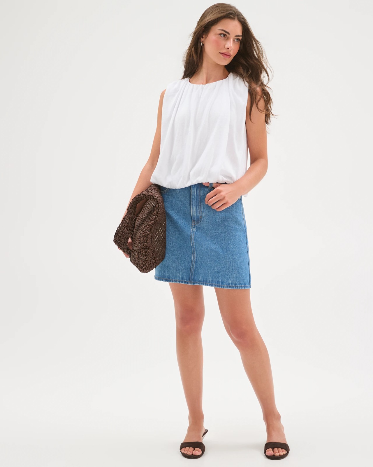 Petites Denim Mini Skirt 2 of 5