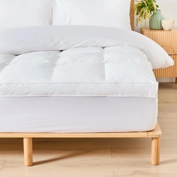 Anko 1500GSM Ball Fibre Mattress Topper - King Bed, White