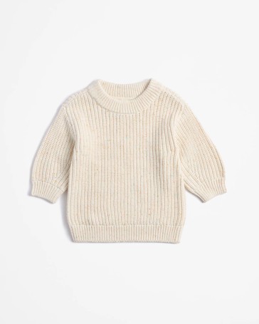 Baby Organic Cotton Chunky Rib Knit Jumper