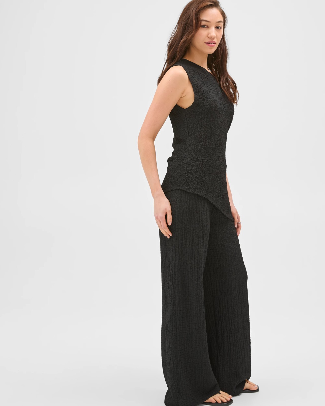 Lily Loves Textured Straight Leg Pants - Black 3 of 5