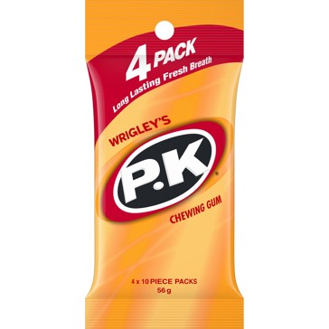 Wrigley's 4 Pack P.K Chewing Gum 56g